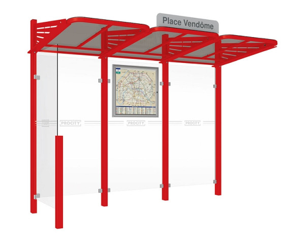 Procity Wartehalle Convi® - Standard - 1 Seitenverkleidung Links, Farbe RAL 3020, 529368.3020