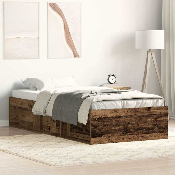 vidaXL Bettgestell ohne Matratze Altholz-Optik 100x200cm Holzwerkstoff, 3328820