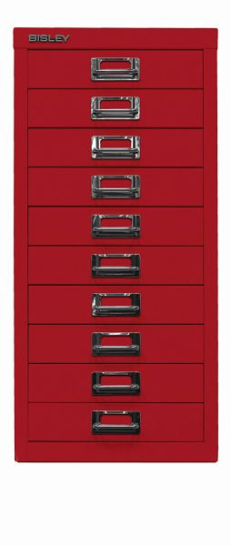Bisley MultiDrawer, 29er Serie, DIN A4, 10 Schubladen, kardinalrot, L2910670