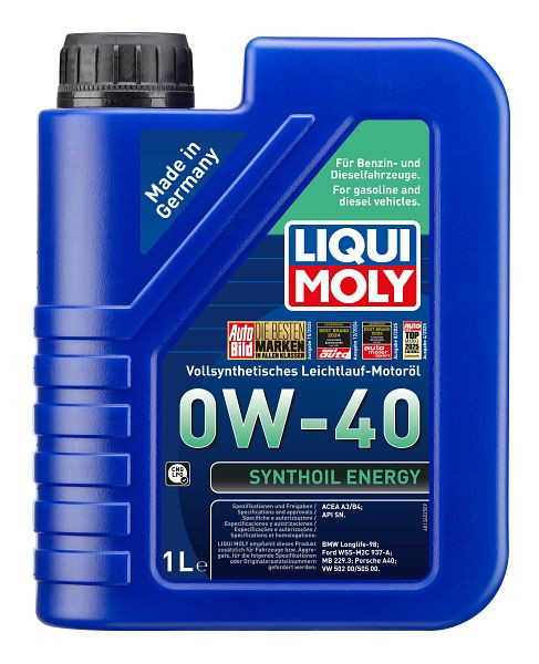 LIQUI MOLY Motoröl Synthoil Energy 0W-40, Kanister Kunststoff, VE: 1 Liter, 1360