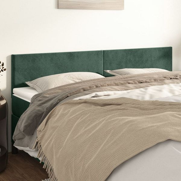 vidaXL Kopfteile 2 Stk. Dunkelgrün 90x5x78/88 cm Samt, 345841