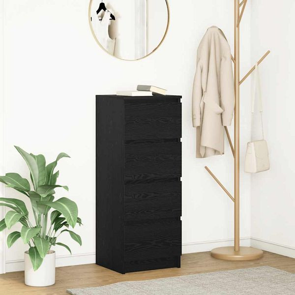 vidaXL Sideboard Schwarz Eichen-Optik 37,5x35x99 cm Holzwerkstoff, 861698
