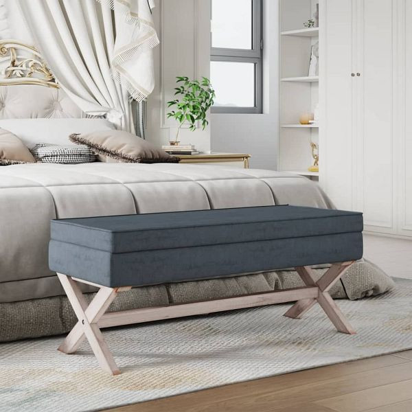 vidaXL Hocker mit Stauraum Dunkelgrau 110x45x49 cm Samt, 344526