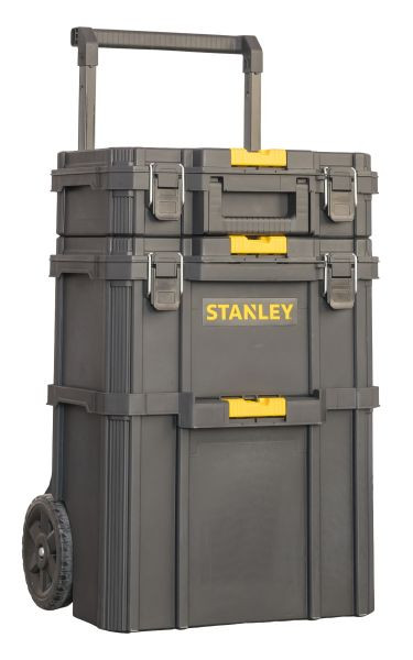 Stanley Quiklink 3-teiliger Rolling Workshop mit gummierten 7" Rädern, Gesamtkapazität 45kg (80l), STST83319-1