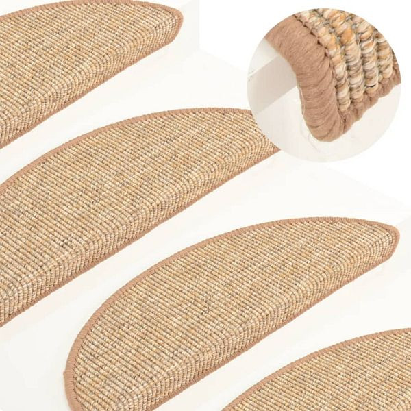 vidaXL Selbstklebende Treppenmatten 15 Stück 56x17x3 cm Hellbraun, 326898