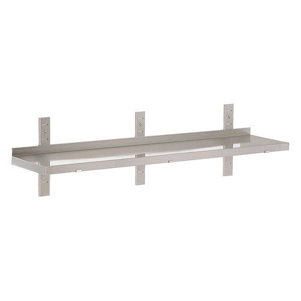 Gastro-Inox Edelstahl AISI 430 Wandregal, 1700x400mm, mit 3 Regalbodenträgern und 3 Wandkonsolen, 303.238