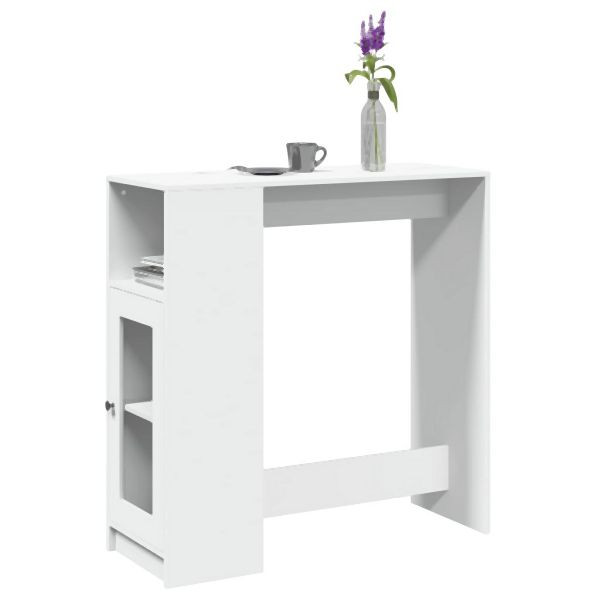 vidaXL Bartisch mit Regal Weiß 101x40x103,5 cm Holzwerkstoff, 854364