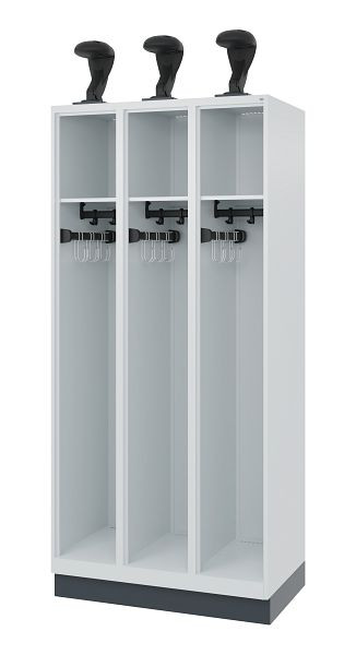 C+P Feuerwehrspind Evolo, Modell EXPERT, 3 Abteile, H1850B900T500 mm, Lichtgrau, 0491015-30 S10009