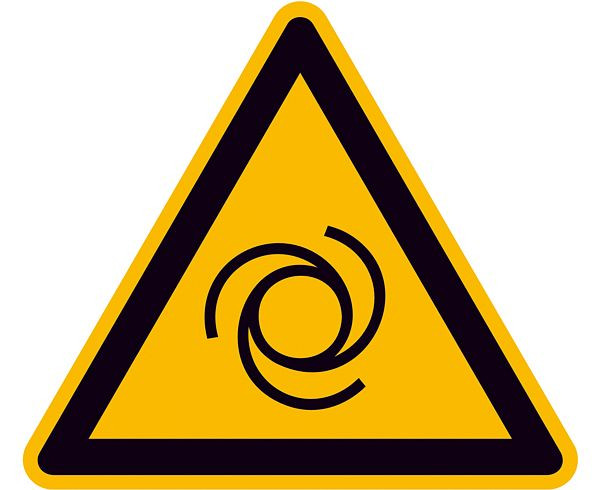SafetyMarking Warnschild, Warnung vor automatischem Anlauf, Länge 5 cm, Folie, selbstklebend, VE: 10 Stück/Bogen, 30.0368