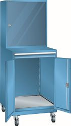 LISTA Computerschrank fahrbar 36x36E (BxTxH) 717x725x1837mm D/Schuko Farbe: Lichtblau, 17.617.010