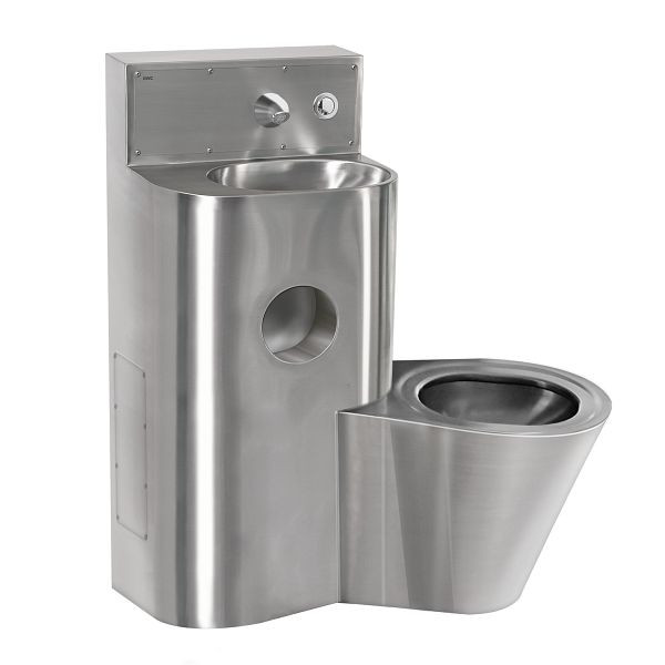 KWC Sanitärkombination, Edelstahl, Wandmontage, SPK, hydraulisch, WC rechts, 2000100967