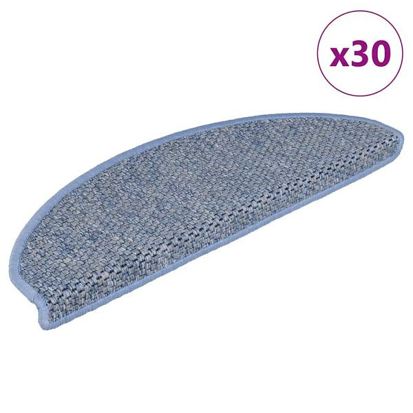 vidaXL Stufenmatten Selbstklebend Sisal-Optik 30Stk. 56x17x3cm Blau, 3365862