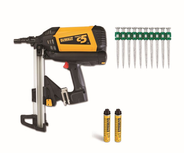 DeWalt C5 Akku-Gasnagler + 1400 Nägel 15mm, C5KIT15MM-DE
