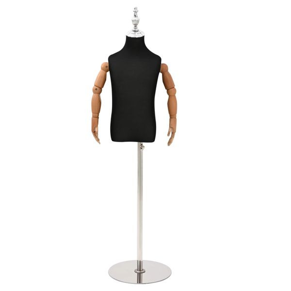 vidaXL Verstellbares 120-150 cm Mannequin mit Basis Unisex PP Schwarz, 42041710