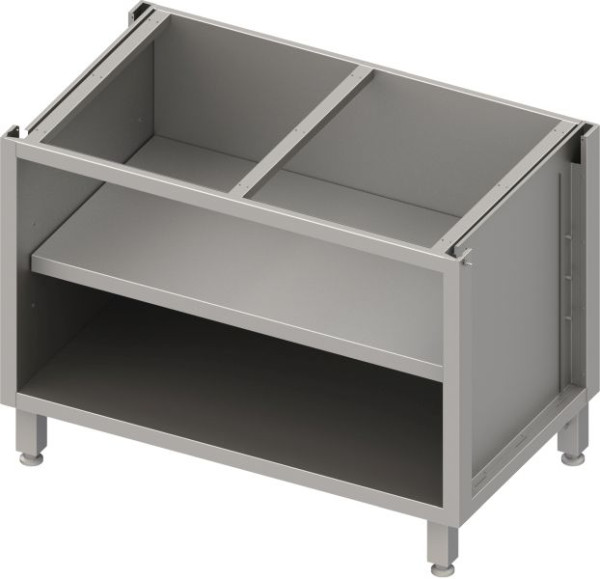 Stalgast Edelstahl Unterschrank Boxversion 2.0, für Beine/Sockelrahmen, offen, mit Zwischenboden 1900x540x660 mm, BX19550