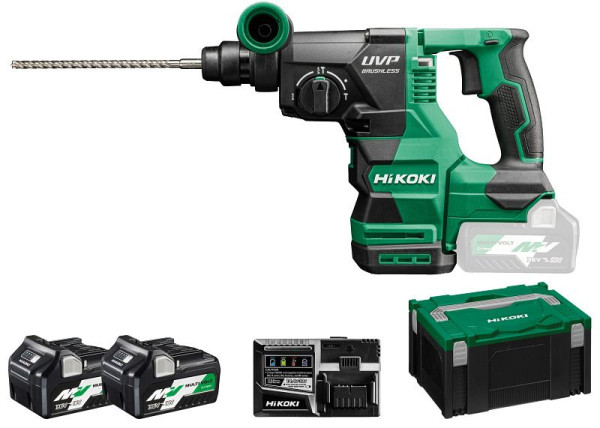 HiKOKI 36V Akku Bohr-& Meißelhammer (Brushless), 36 Volt, 2 x 2.5 Ah, DH3628DA (2.5) (HSC III), DH3628DAWRZ