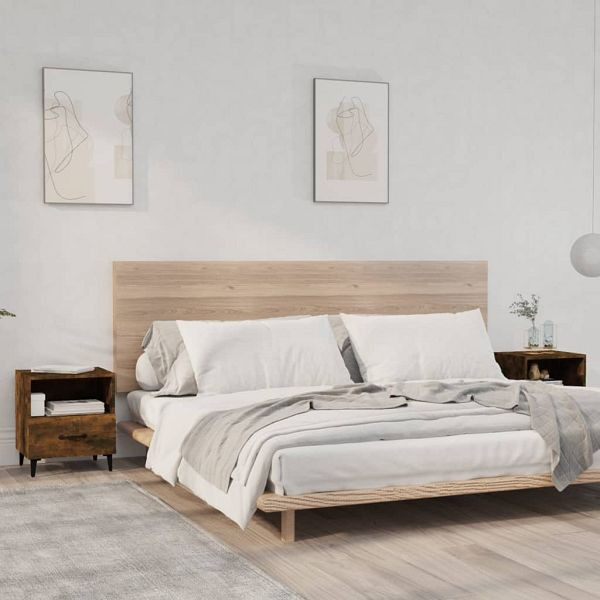 vidaXL Nachttische 2 Stück Räuchereiche Holzwerkstoff, 817304