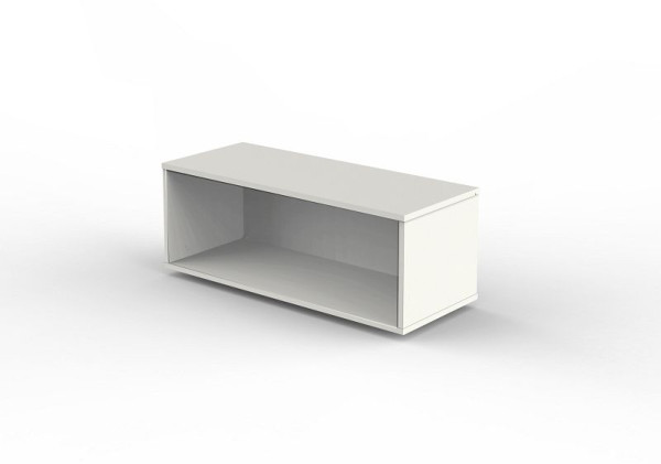 Kerkmann Aufsatzregal, 1 OH, mit Sichtrückwand, Form 4, B 1000 x T 400 x H 360 mm, Weiß, (Montage), 13449410-1