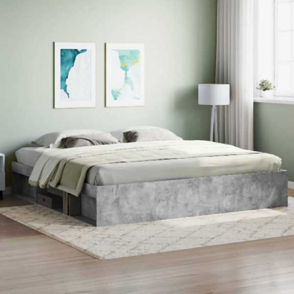 vidaXL Bettgestell Betongrau 200x200 cm, 3203890, 8721012158467