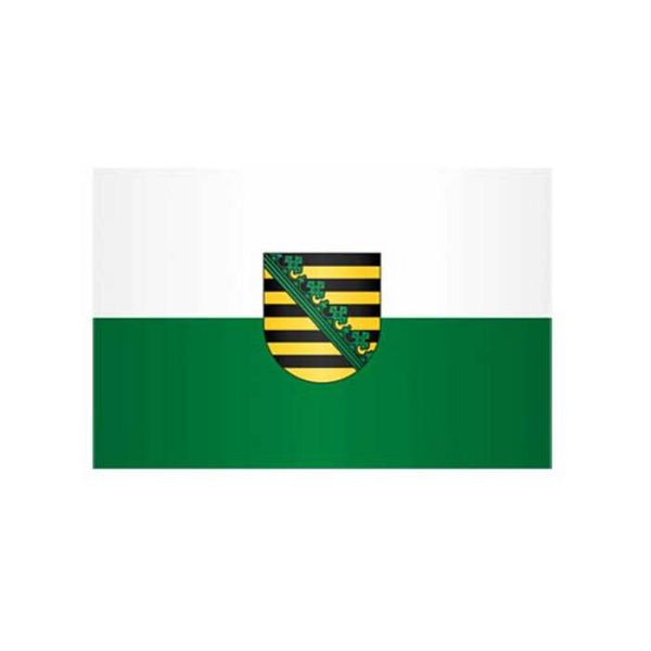 Stein HGS Landesflagge Sachsen, 100 x 150 cm (Querformat), mit Seil und Schlaufe, FlagTop 160 g/m², für Fahnenmasten 6 m, ohne Hohlsaum, 26553