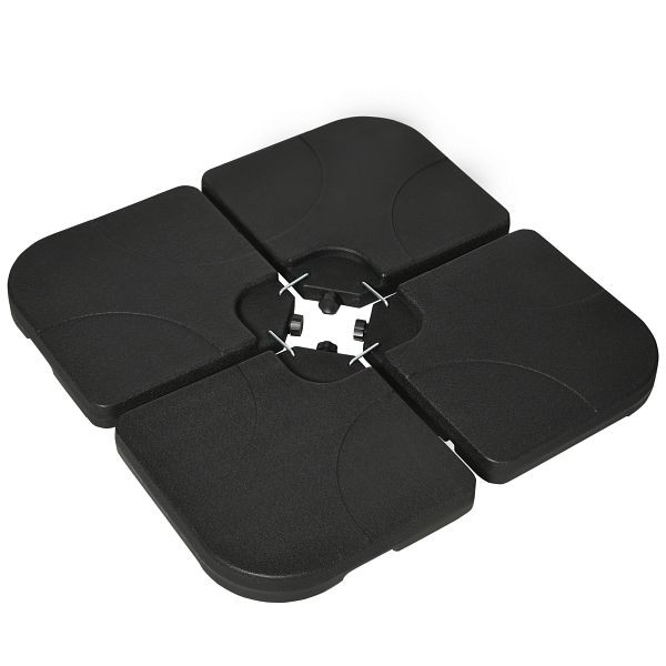 Outsunny Gewichtsplatten für Sonnenschirmständer, befüllbar, wetterbeständig, 104 cm x 104 cm x 7,5H cm, Schwarz, 84D-205V00BK