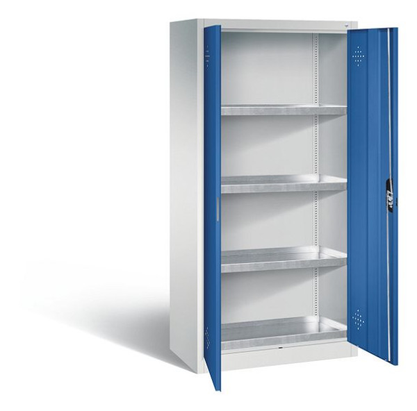 C+P Umweltschrank Acurado, H1950xB930xT500mm, Farbe: Lichtgrau / Enzianblau, Muldengriff, 8921-315 S10326