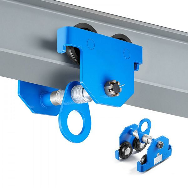 VEVOR Laufkatze 2994 kg Tragkraft, Manuelles Rollfahrwerk, Verstellbare Flanschbreite 63-203 mm, Kohlenstoffstahl, für I-Träger, GZLXCJKFZSTX065B5001V0