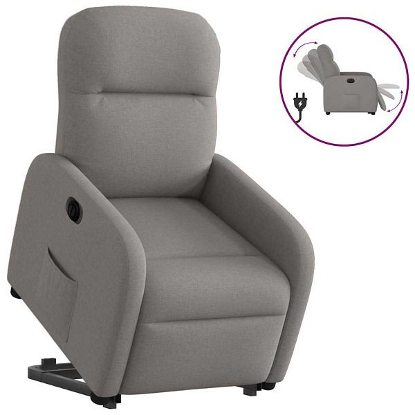 vidaXL Relaxsessel mit Aufstehhilfe Elektrisch Taupe Stoff, 3302999