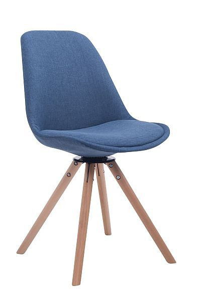 CLP Besucherstuhl Troyes Drehbar Natura Stoff Rund, blau, 151854210