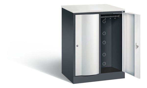 C+P Garderobenschrank Resisto, H1077xB772xT540mm, Farbe: Schwarzgrau / Lichtgrau, 8271-272 S10059