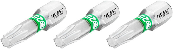 Hazet Bit, Sechskant massiv 6,3 (1/4 Zoll), Innen TORX® Profil, T25, Anzahl Werkzeuge: 3, Schlüsselweite: T25, 2223N-T25/3
