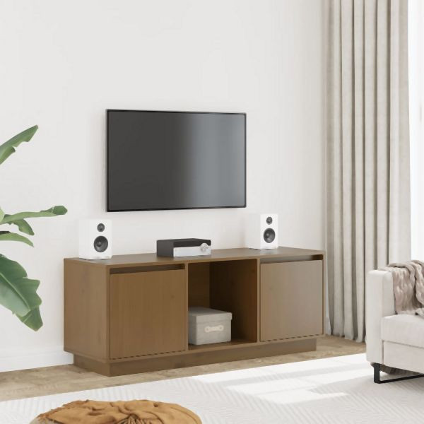 vidaXL TV-Schrank Honigbraun 110,5x35x44 cm Massivholz Kiefer, 814342