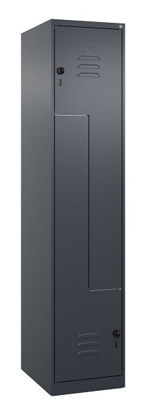 C+P Z-Spind Classic PLUS, 2 Abteile, 1850x400x500mm, 7016/7016, Drehriegel, 080003-122 S10028