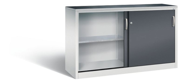 C+P Schiebetürenschrank Acurado, H1000xB1600xT500mm, Farbe: Lichtgrau / Schwarzgrau, Bügelgriff, 2156-09 S10069