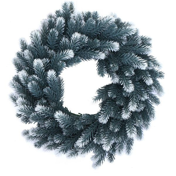 Mendler Künstlicher Kranz HWC-O98, Türkranz Tischkranz, Deko künstlich Ø 60cm, Tanne mit Schnee, 139606