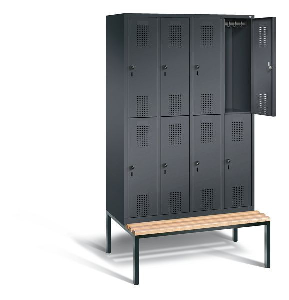 C+P Spind doppelstöckig Evolo, H2090xB1190xT815mm, Farbe: Schwarzgrau, 48350-40 S10048