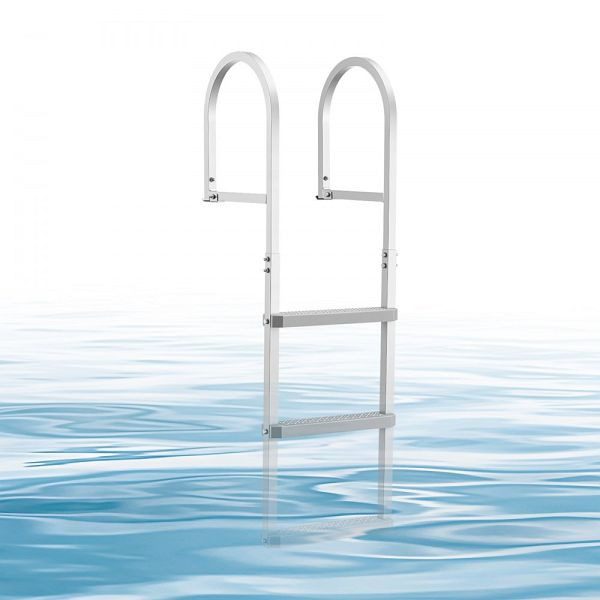 VEVOR Abnehmbare Dockleiter, 3 rutschfeste Stufen, 227 kg belastbar, Aluminium, für Docks, Pools, Boote, Silber, MTZTCXSWPJ50ERE0C001V0