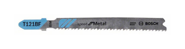 Bosch Stichsägeblatt T 121 BF Speed for Metal, 3er-Pack, VE: 10 Stück, 2608636701