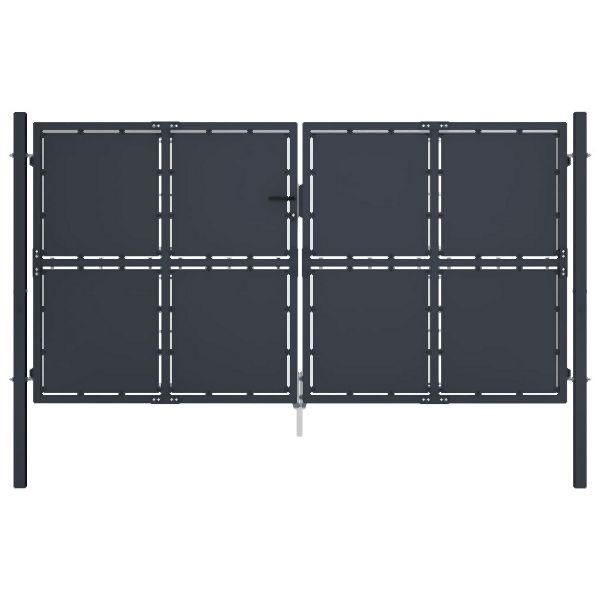 vidaXL Gartentor Stahl 300 x 150 cm Anthrazit, Eingangspunkt, 144526