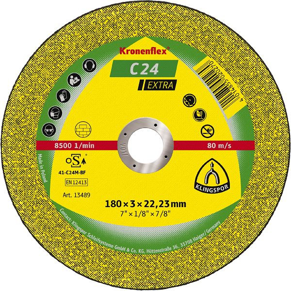 Klingspor C 24 EX Trennscheiben 115 x 2,5 x 22,23 mm gekröpft, VE: 25 Stück, 188462
