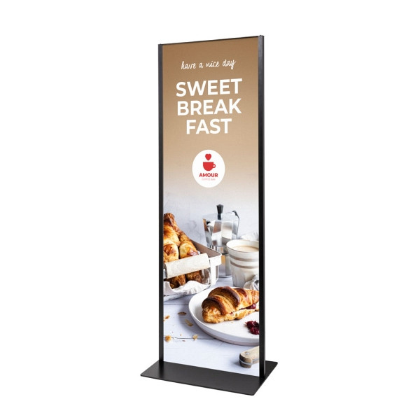 Showdown Displays Totem Panel Plus 594x1682x3mm RAL9005 Schwarz, TPP2xA1BL