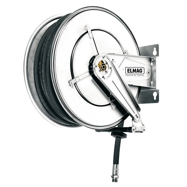 ELMAG Industrie Schlauchaufroller Edelstahl '432/32' für Wasser 130°C, 18 m, 3/8', 200 bar, 43020