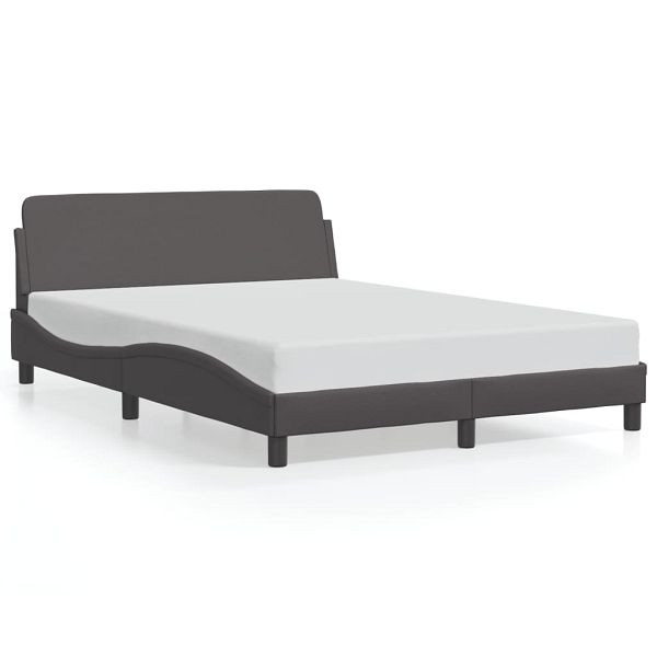 vidaXL Bettgestell mit Kopfteil Grau 120x200 cm Kunstleder, 373161