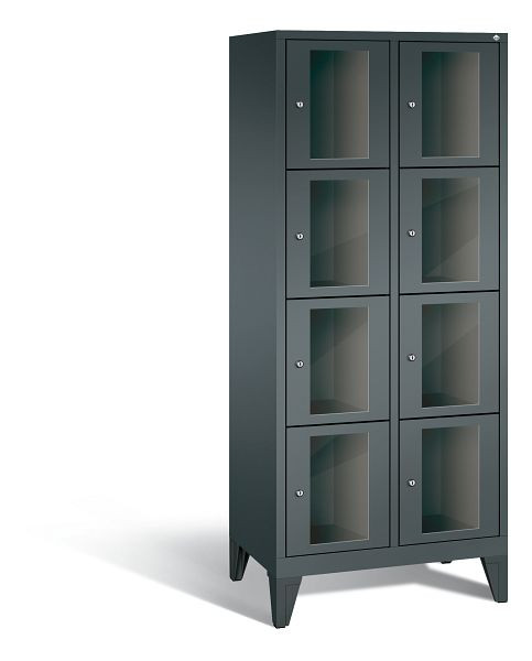 C+P Schließfachschrank Classic, 8 Fächer, H1850xB810xT500 mm, Anthrazit, 8010A224 S10030
