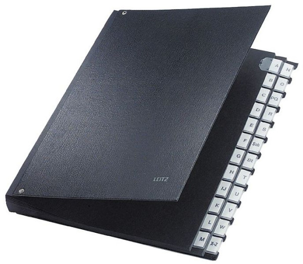LEITZ 5924 Pultordner A-Z, 24 Fächer, PP, schwarz, 5924-00-95
