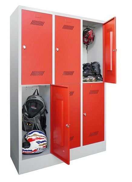 Pavoy Kleider-Schließfachschrank mit Sockel 1850/500/1200, 3b x 2h, Drehriegelverschluss, Abteilbreite 400, 60260-324-432-910905