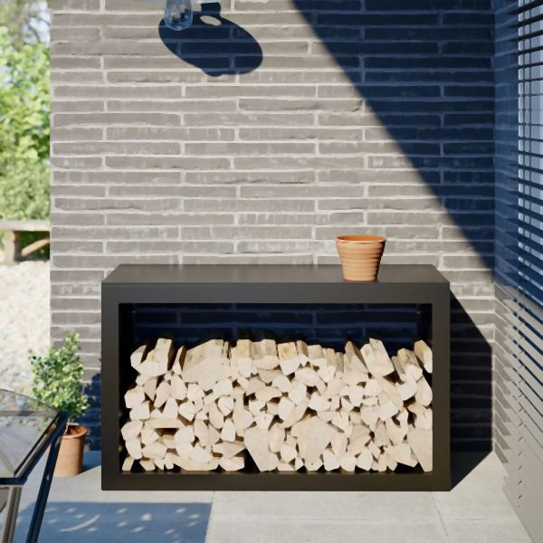 vidaXL Brennholzregal Schwarz 100x40x60 cm Stahl, 850982