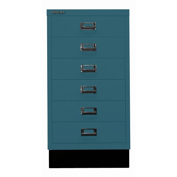 Bisley MultiDrawer™, Inkl. Sockel, DIN A3, 6 Schubladen, 653 ozeanblau, L29A36S653