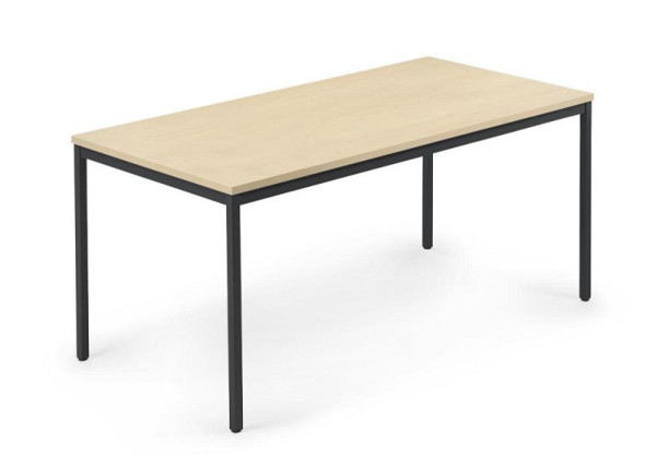 Deskin Konferenztisch PROFI MODUL, Platte Ahorn, Gestell Schwarz RAL 9005, B 1200 x T 600 x H 728 mm, 359417