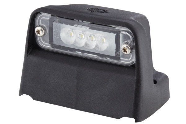 HELLA Kennzeichenleuchte - LED - 24V - geschraubt/Anbau - Lichtscheibenfarbe: glasklar - Stecker: Flachstecker - außen/seitlicher Anbau, 2KA 010 278-021